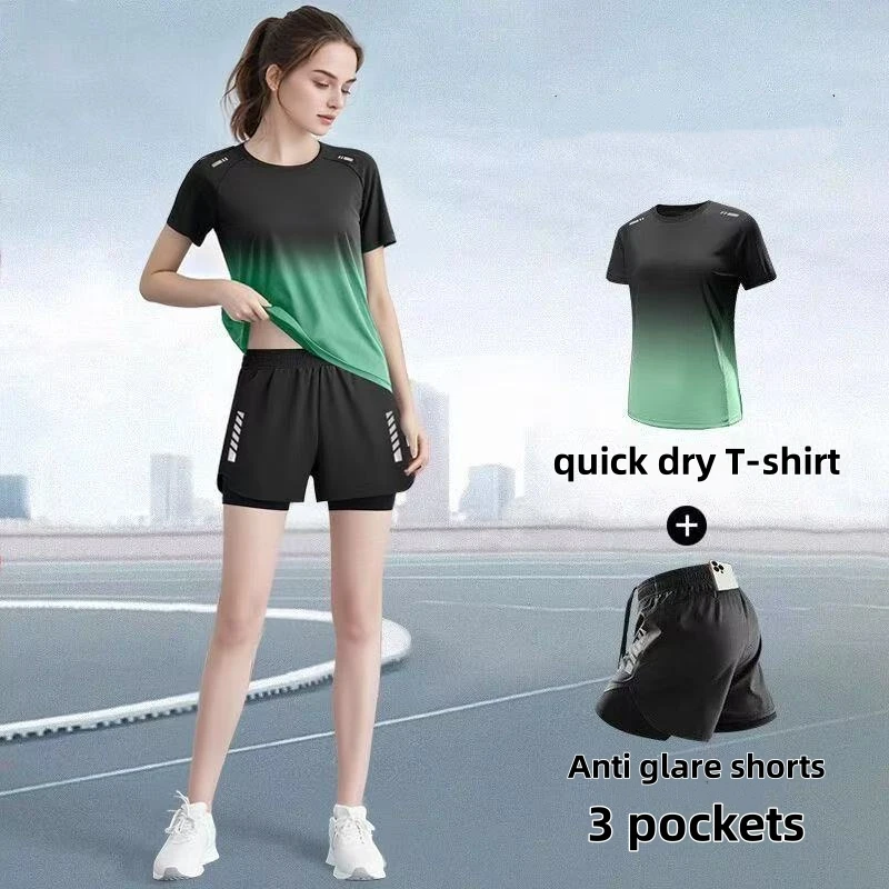 여성용 운동복 세트, 런닝 반바지, 티셔츠, 요가복,  - Badminton Jersey 리뷰 및 가격